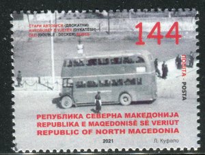 255 - NORTH MACEDONIA 2021 - Old Buses - Double Decker - MNH