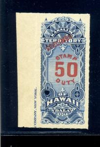 Hawaii  R12S Revenue Specimen Mint Stamp NH (Stock H R12-S1)