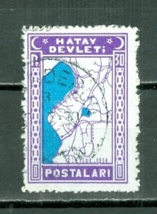 HATAY 1939 MAP #13...USED...$0.75