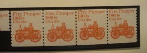 Scott 1908, 20 cent Fire Pumper, PNC4 #2, MNH Transportation Coil Beauty