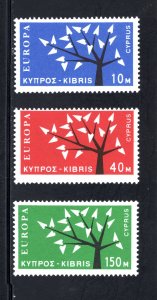 Cyprus, SC# 219-221, VF, Unused, Original Gum,  CV $76.25 ..... 1580187