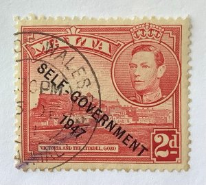 Malta Self government 1947 Scott 212 used - 2d, Victoria and the Citadel, Gozo