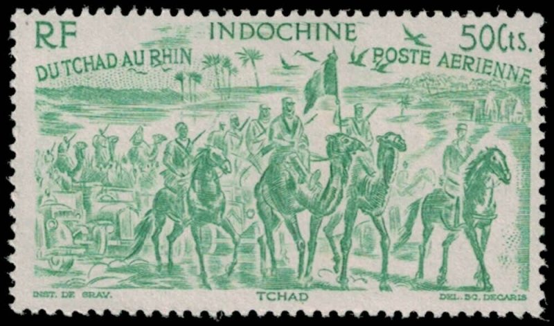 1946 FRENCH INDOCHINA Stamp - Air Mail 50C 1708 