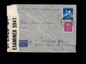 Germany WWII Judaica Sara Darmstadt to USA Cover British & German Censor 1941 1j