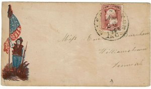 1862 Washington, DC cancel on Union patriotic cover, 3c Scott 65, Walcott 2056