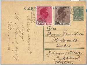72535 - ROMANIA -  POSTAL STATIONERY CARD - Michel #  P94 with ADDED STAMPS 1939