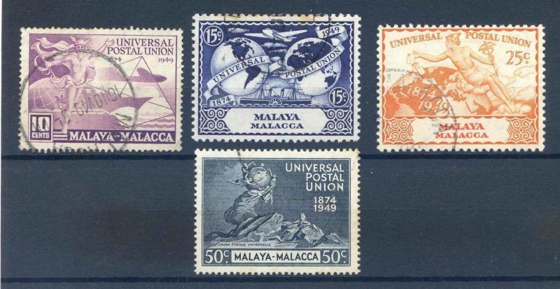 Malaya (Malacca) 1949 UPU set SG18/21 Fine Used