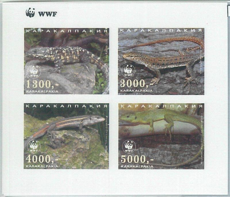 1987 - RUSSIAN STATE, IMPERF SHEET: WWF, Lizards, Reptiles