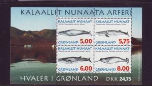 Greenland Sc 322a 1997 Whales stamp sheet mint NH