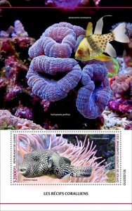 Guinea - 2023 Coral Reefs, Sea Anemone - Stamp Souvenir Sheet - GU230212b