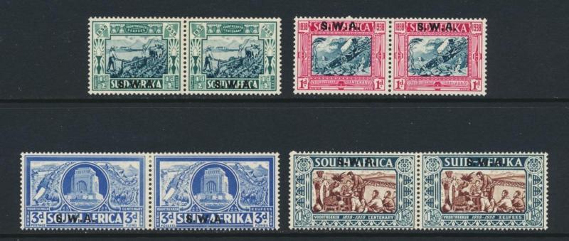 SOUTH WEST AFRICA 1938 VOORTRECKER CENT SET MLH SG#105-8 CAT£110 $146(SEE BELOW)