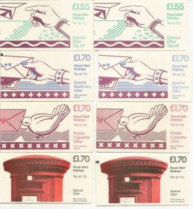 GB 1984-85 Social Letter Writing Series FT1A/B, FT2A/B, FT3A/B + FT5A/B Cat£54