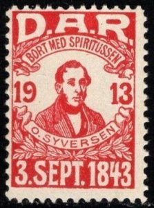 1913 Denmark Charity Poster Stamp 70th Anniversary D.A.R. O. Syversen MNH