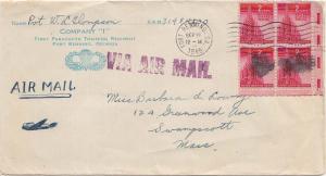 United States Military 2c Nations United (4) 1945 Fort Benning, Ga. Airmail t...