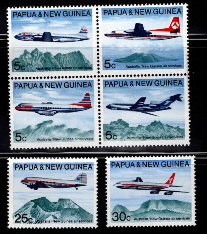 PNG Papua New Guinea Scott 305-310 MNH** Aircraft set