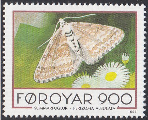 Faroe Islands 1993 MNH Sc #259 900o Perizoma albulata Butterflies