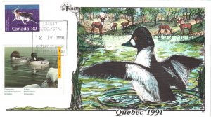 #QU4 Quebec 1991 Duck Milford FDC