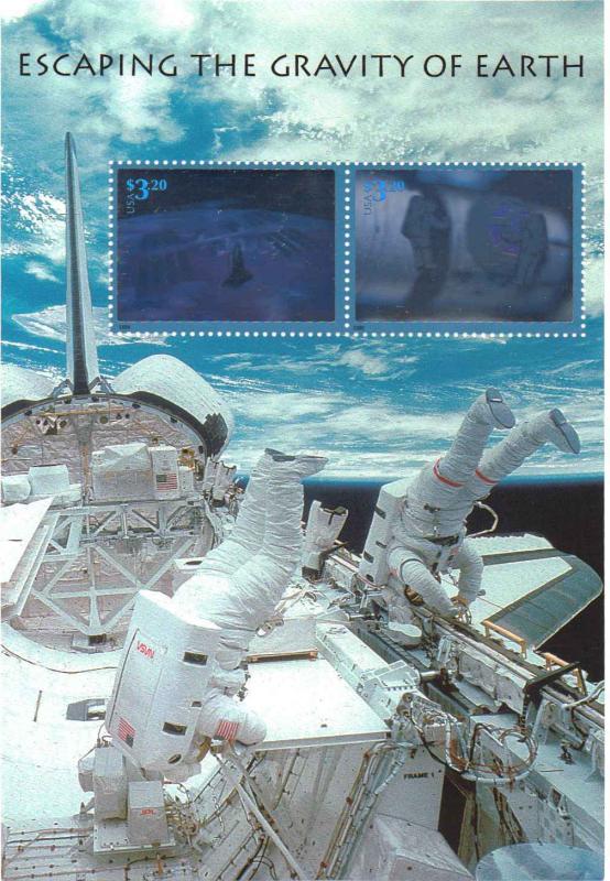 US STAMP MINT SHEET ESCAPING EARTHS GRAVITY SCOTT#3411