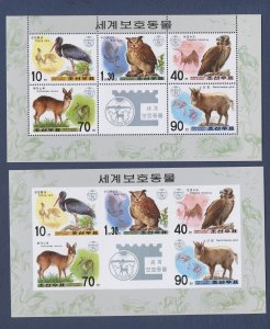 KOREA ( NORTH ) - Scott 4168a perf & imperf - MNH S/S  -bird, owl 2001 - (20 43)