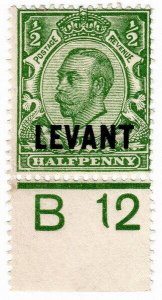 (I.B) Lebanon Postal : British Levant ½d (Plate Marginal)