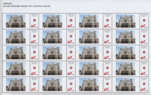 BELGIUM Item # 0100 MNH FULL SHEET of 20 - GREAT SYNAGOGUE in BRUSSELS