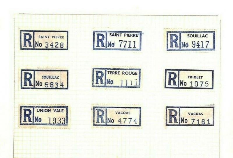 MAURITIUS *Registered Labels* Collection Original Album Page {samwells} AQ381