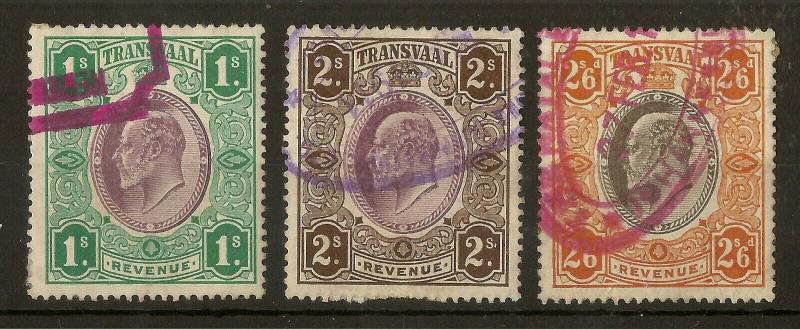 Transvaal 1902 Revenue Stamps (3v)