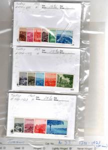 TURKEY Scott 1290-1423 MH* set of 134 city stamps nicely centered
