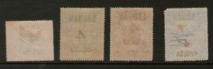 Malaya S. Setts. Labuan 1899 SG 107-110 MH