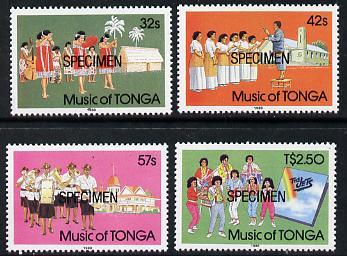 Tonga 1988 Music of Tonga set of 4 opt'd SPECIMEN, as SG ...