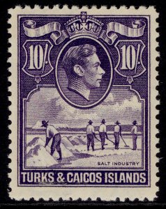 TURKS & CAICOS ISLANDS GVI SG205, 10s bright violet, M MINT. Cat £32. 