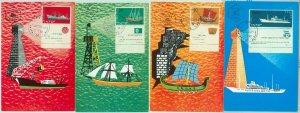 68681 - ISRAEL - Postal History - Set of 4 MAXIMUM CARDS 1958 - SHIPS SHIPS-