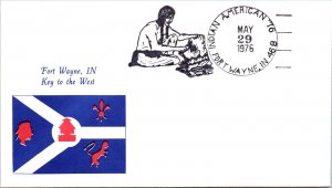 US SPECIAL EVENT CACHETED COVER INDIAN AMERICAN POSTMARK FORT WAYNE IN 1976 B