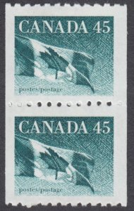 Canada - #1396  45c Flag Coil Pair - MNH