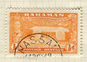 BAHAMAS; 1938 early GVI pictorial issue fine used 1/2d. value