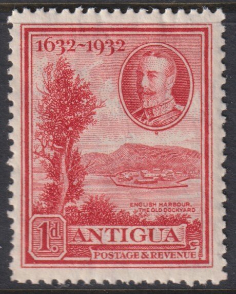 1932 Antigua KGV King George V 1 pence issue MNH Sc# 68 CV $15.60