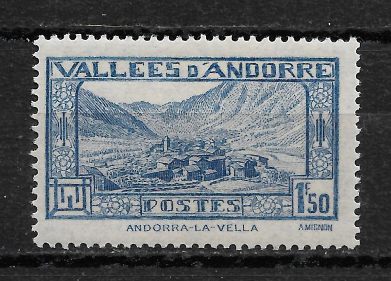 French Andorra 1932, Scott # 53, 1.50fr ,VF MNH**OG (FR-1)