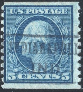 SC#496 5¢ Washington Precancel Coil Single: Indianapolis, Ind. (1919) Used