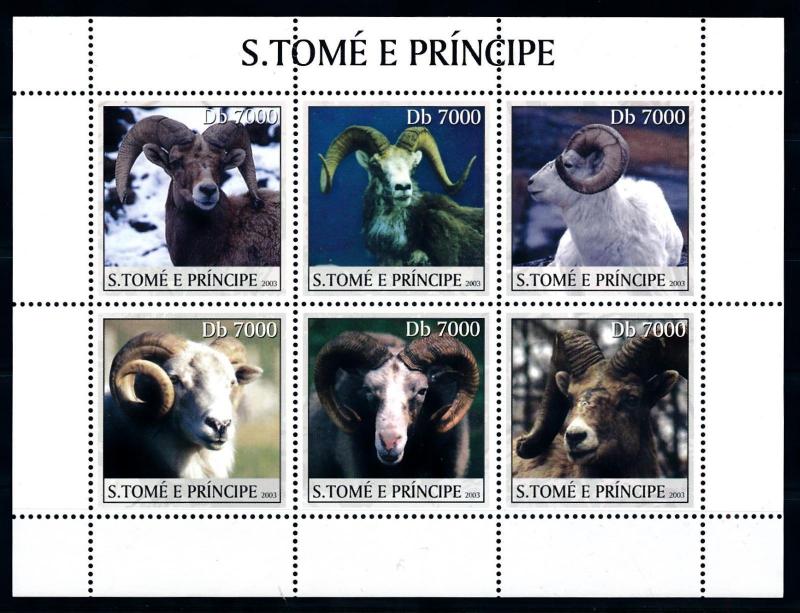 [96729] Sao Tome & Principe 2003 Wild Life Sheep Sheet MNH