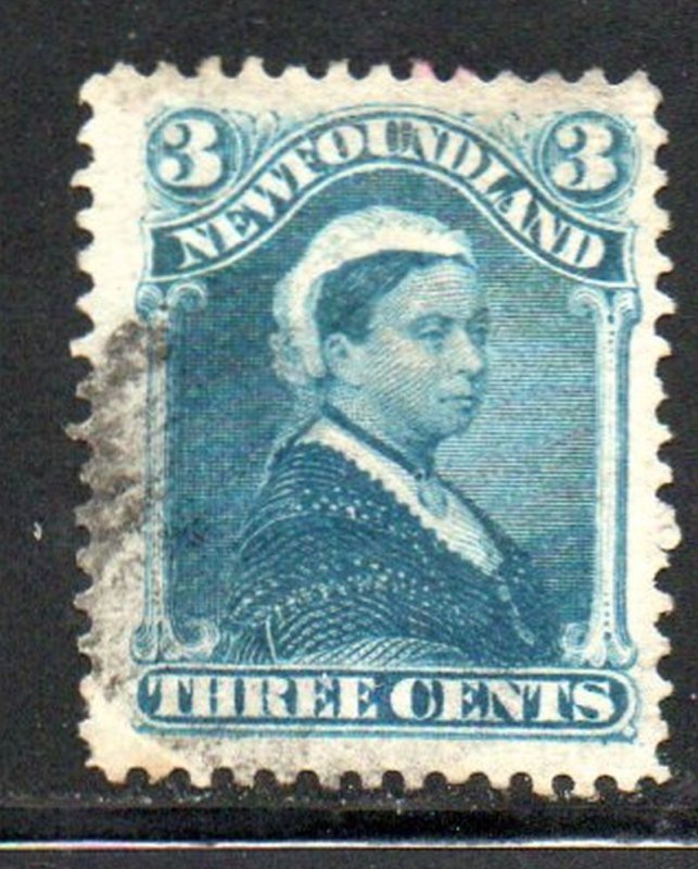 Newfoundland Sc 49 1896 3 c blue Victoria stamp used