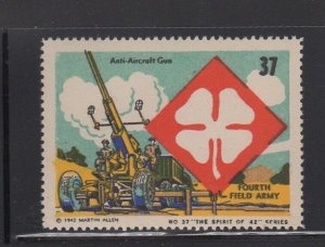 Military Combat Insignia Robbins Collector Stamp #37 Fourth Field Army