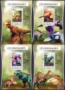 Djibouti 2016 Dinosaurs 4 S/S Deluxe MNH
