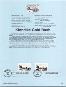 USPS SOUVENIR PAGE THE KLONDIKE GOLD RUSH PAIR (2) 1998