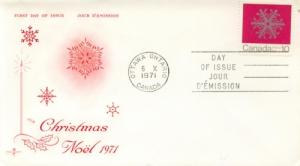 1971 Canada 10c Snowflakes (Scott 556) Rose Craft FDC 