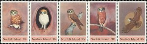 Norfolk Island 1984 Sc 343a-e Birds Owl CV $6