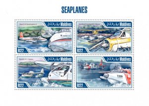 MALDIVES - 2013 - Seaplanes - Perf 4v Sheet - Mint Never Hinged