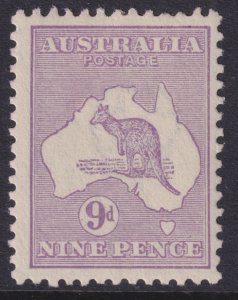 Sc# 50  Australia 1915 Kangaroo and Map 9p MLMH perf 12 Wmk 10 CV $55.00 Stk #2