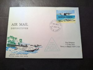 1970 Western Samoa Definitive Airmail First Day Cover FDC Apia to Australia