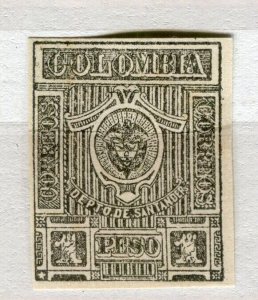 COLOMBIA SANTANDER;1890s early classic Imperf Local issue Mint hinged 1P. value