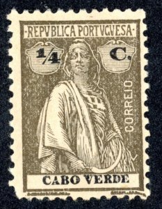 Cape Verde 144 MH 1914 1/4c olive brown